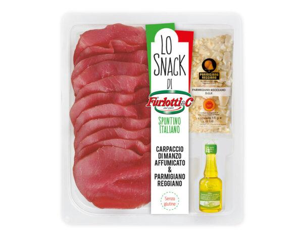 Carpaccio di manzo affumicato e scaglie di parmigiano - 10x100g