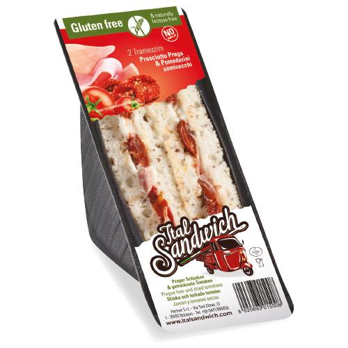 gluten free tramezzino with Prague ham and sun-dried tomatoes - 6x135g