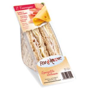 sandes de fiambre integral e queijo - 6x130g