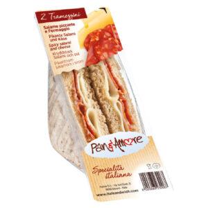 sándwich de salami y queso integral - 6x130g
