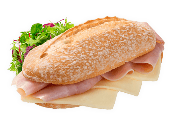Ciabatta with cooked ham - 6x160g