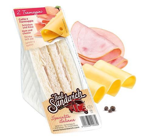 doppio tramezzino prosciutto cotto e formaggio– 6x150g