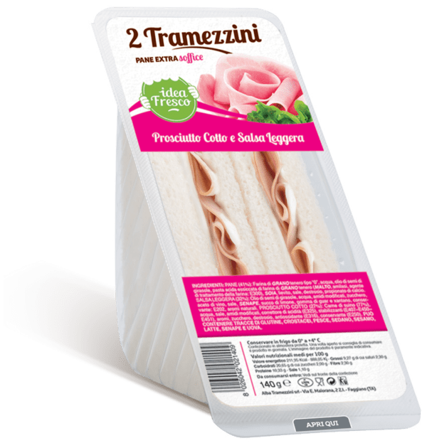 Tramezzino doppelt gekochter Schinken und Sauce - 8x155 g